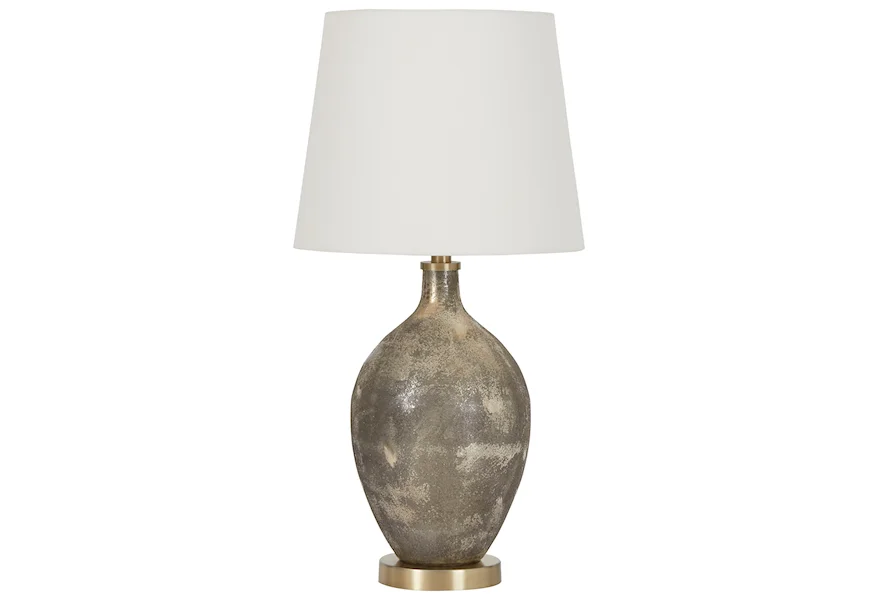 Lamps - Contemporary Jemarie Gray/Gold Finish Glass Table Lamp by Signature Design by Ashley at Beck's Furniture