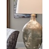 Signature Design by Ashley Lamps - Contemporary Jemarie Gray/Gold Finish Glass Table Lamp