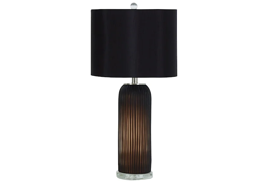 Lamps - Contemporary Set of 2 Abaness Black Glass Table Lamps by Signature Design by Ashley at Sam Levitz Furniture