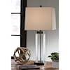 Signature Design by Ashley Lamps - Contemporary Set of 2 Alvaro Glass Table Lamps