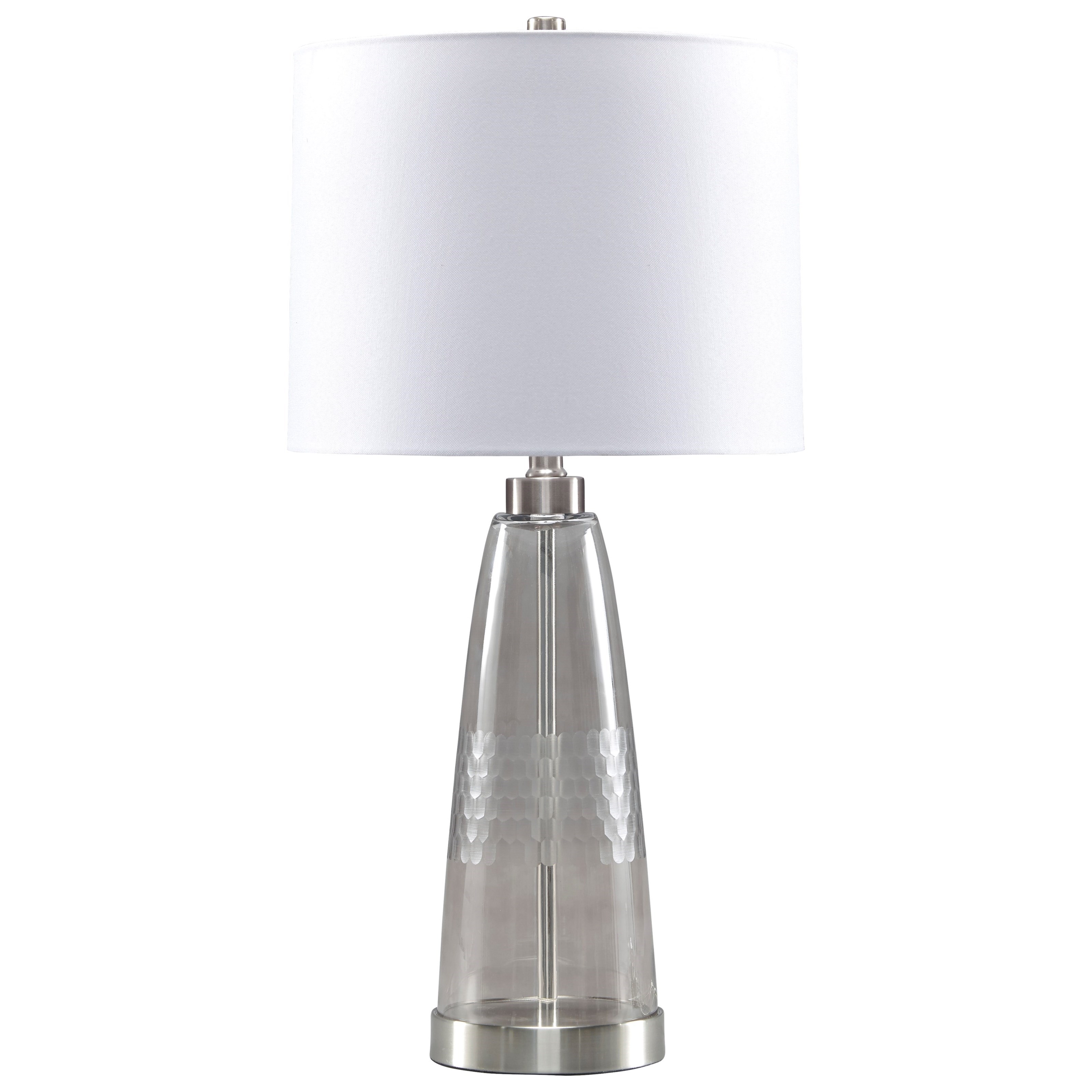Larrance Gray Glass Table Lamp