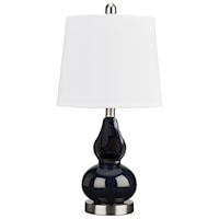 Makana Navy/Silver Glass Table Lamp