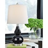 Signature Lamps - Contemporary Makana Navy/Silver Glass Table Lamp