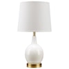 Ashley Furniture Signature Design Lamps - Contemporary Arlomore White Glass Table Lamp