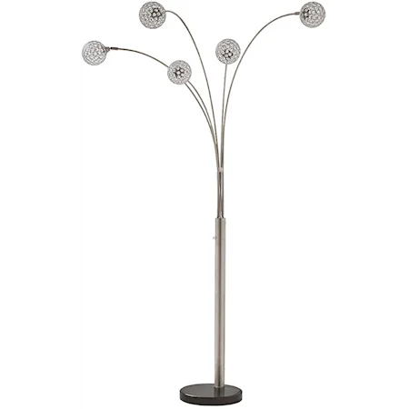 Winter Silver Finish Metal Arc Lamp