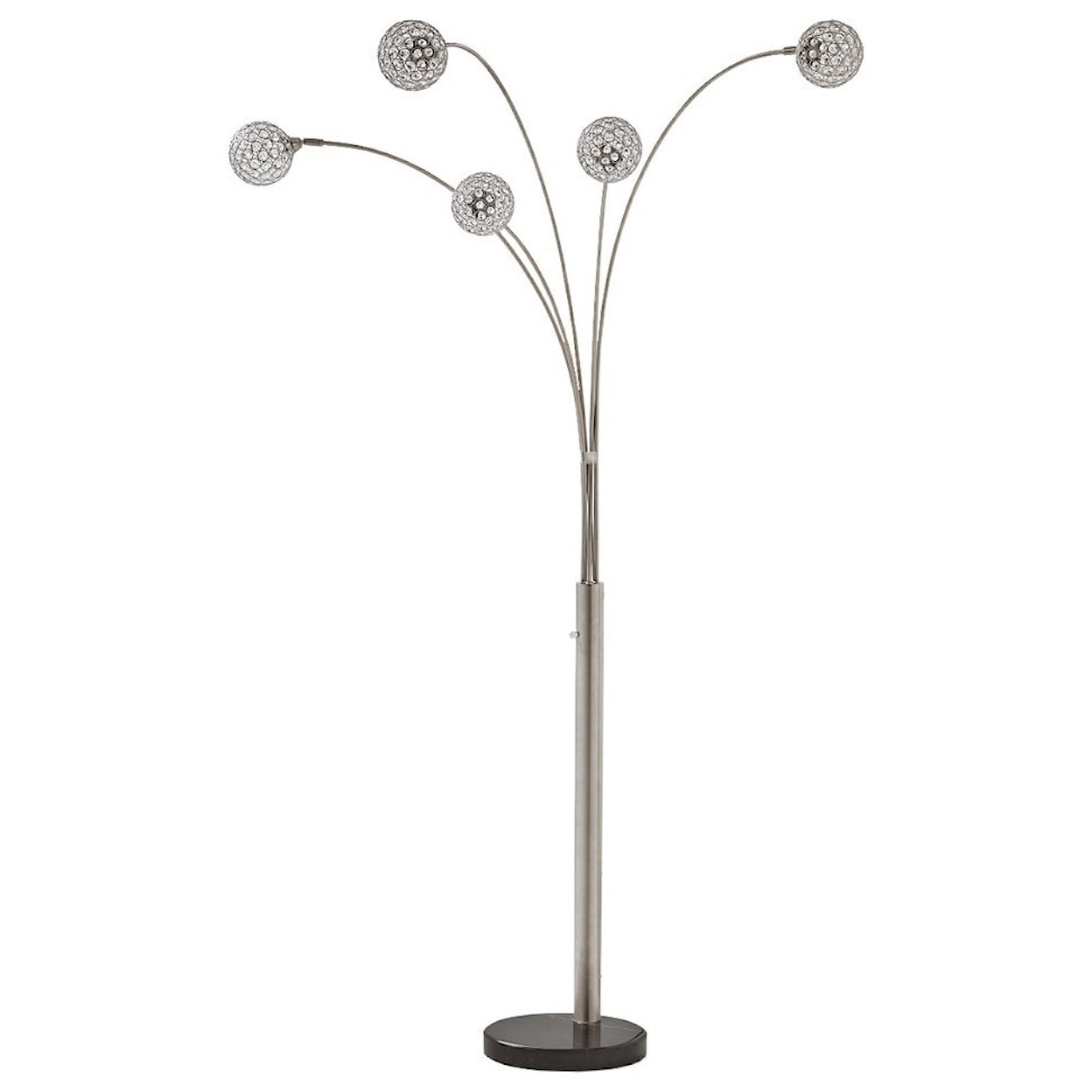 Ashley Furniture Signature Design Lamps - Contemporary Winter Silver Finish Metal Arc Lamp