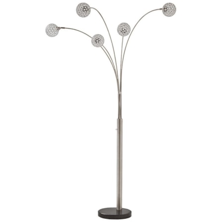 Winter Silver Finish Metal Arc Lamp