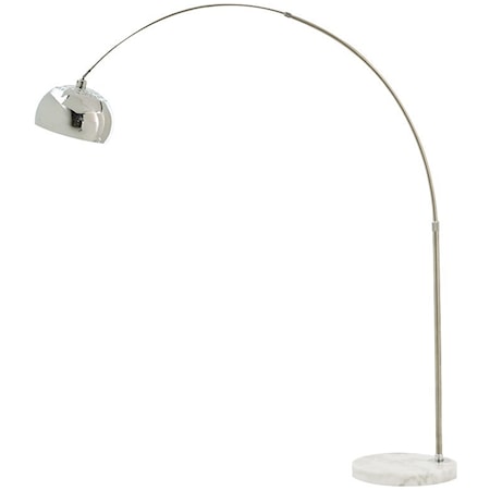 Osasco Silver Finish Metal Arc Lamp