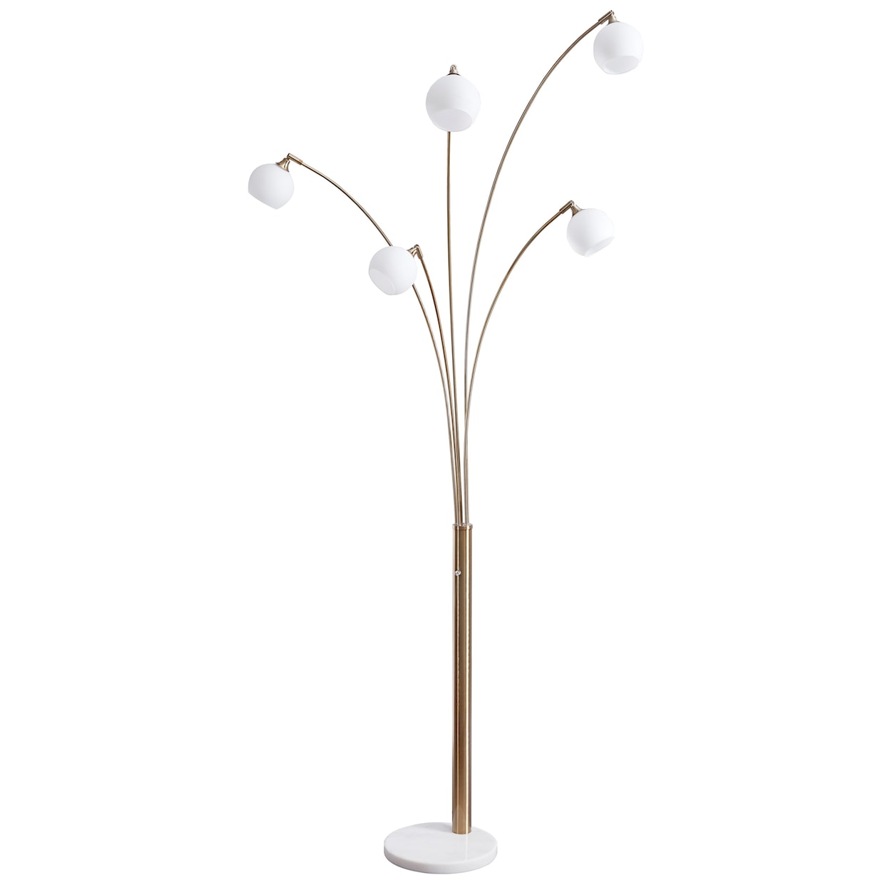 Ashley Furniture Signature Design Lamps - Contemporary Taliya Champagne/White Metal Arc Lamp