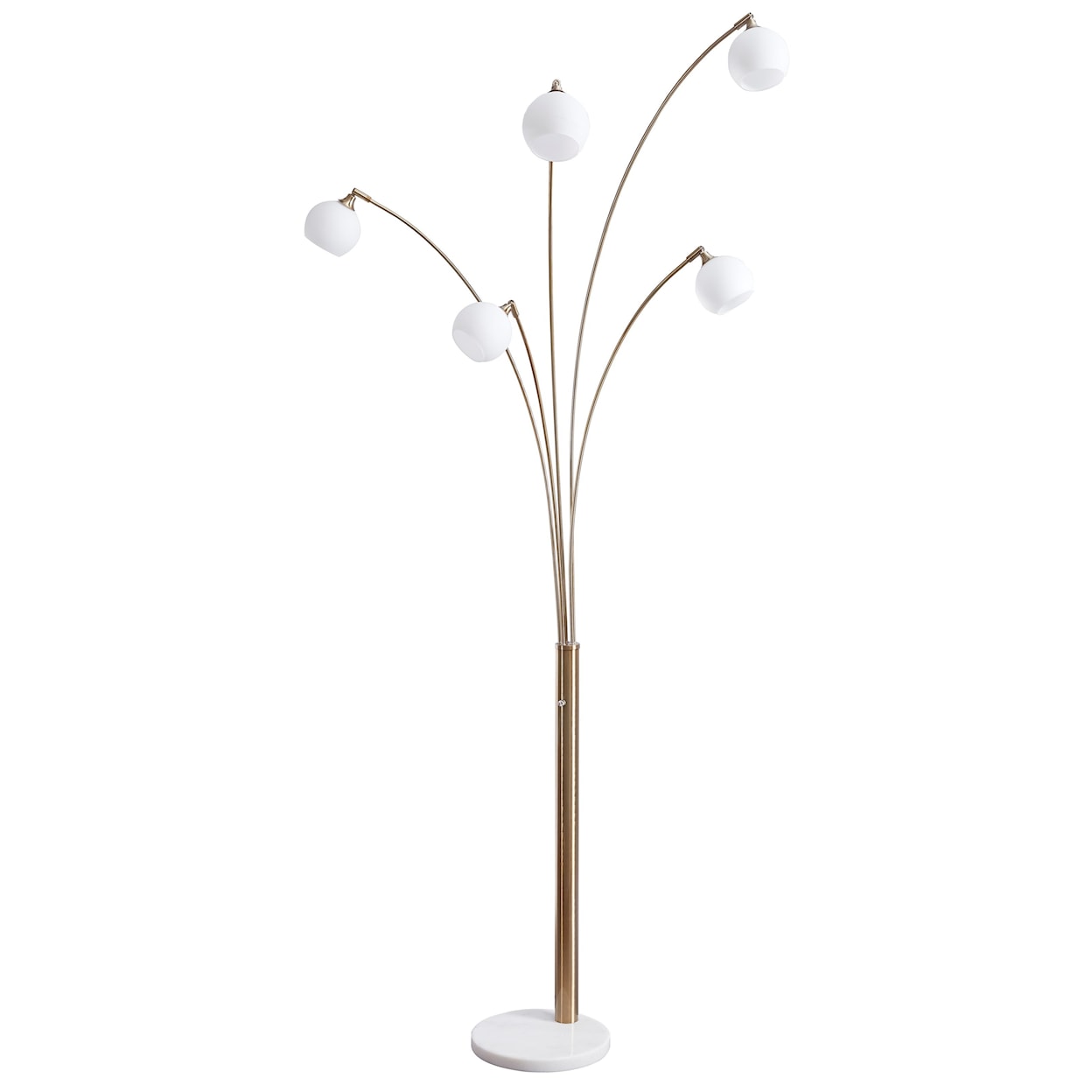 Signature Design by Ashley Lamps - Contemporary Taliya Champagne/White Metal Arc Lamp