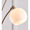 Signature Design Lamps - Contemporary Taliya Champagne/White Metal Arc Lamp