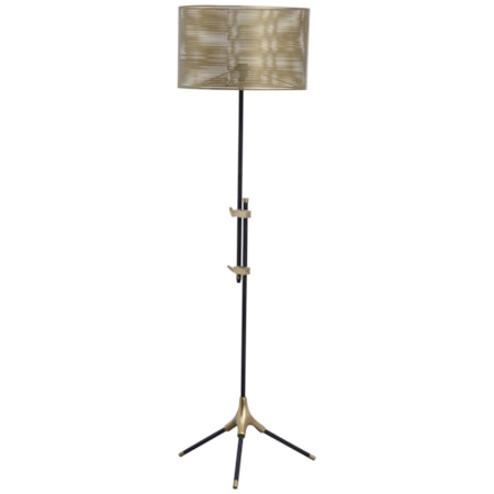 Mance Gray/Brass Finish Metal Floor Lamp