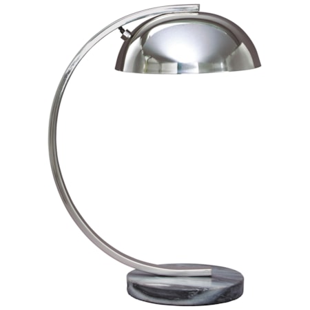 Haden Chrome Finish Metal Desk Lamp