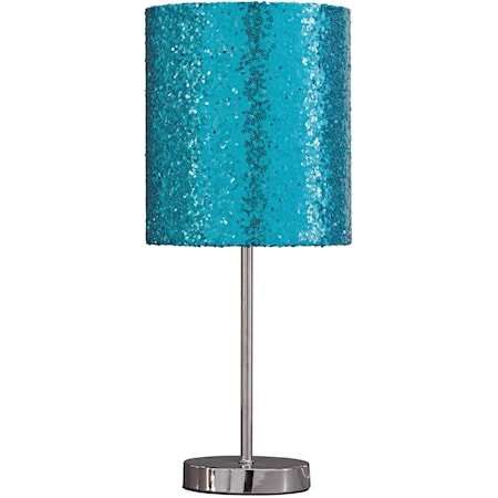 Maddy Teal/Silver Finish Metal Table Lamp