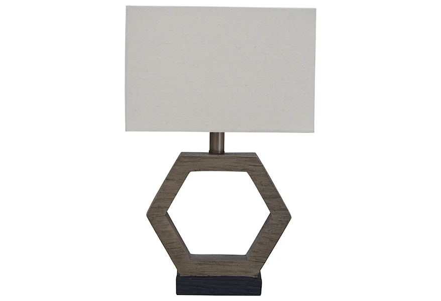 Lamps - Contemporary Marilu Faux Wood Table Lamp by Signature Design by Ashley at Royal Furniture