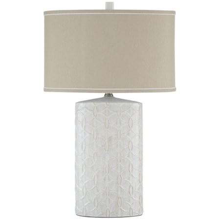 Shelvia Antique White Ceramic Table Lamp