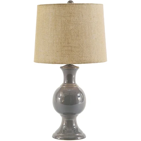 Magdalia Gray Ceramic Table Lamp