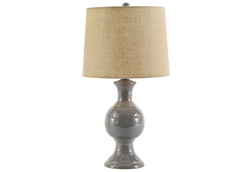 Lamps - Vintage Style Magdalia Gray Ceramic Table Lamp by Signature Design by Ashley at Furniture Fair - North Carolina