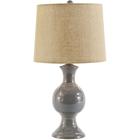 Magdalia Gray Ceramic Table Lamp