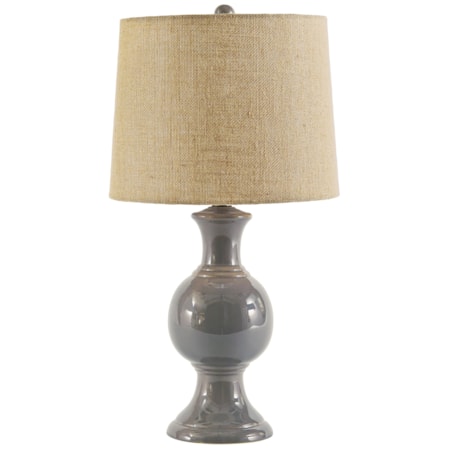 Magdalia Gray Ceramic Table Lamp