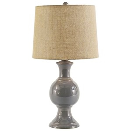 Magdalia Gray Ceramic Table Lamp