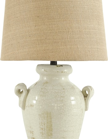 Emelda Cream Ceramic Table Lamp