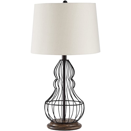 Set of 2 Maconaque Black Metal Table Lamps