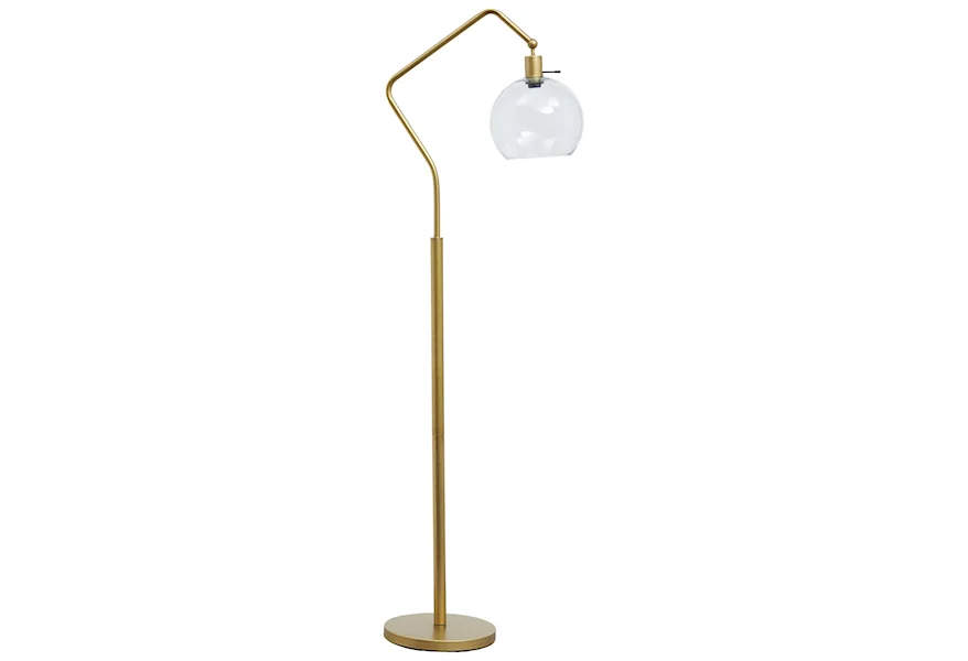 Lamps - Vintage Style Marilee Antique Brass Metal Floor Lamp by Signature Design by Ashley at Sparks HomeStore