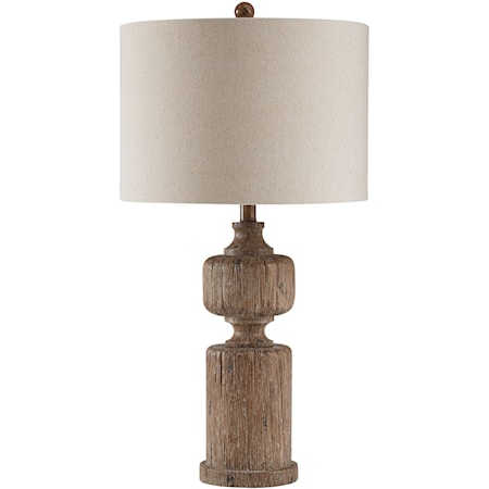 Madelief Brown Faux Wood Table Lamp