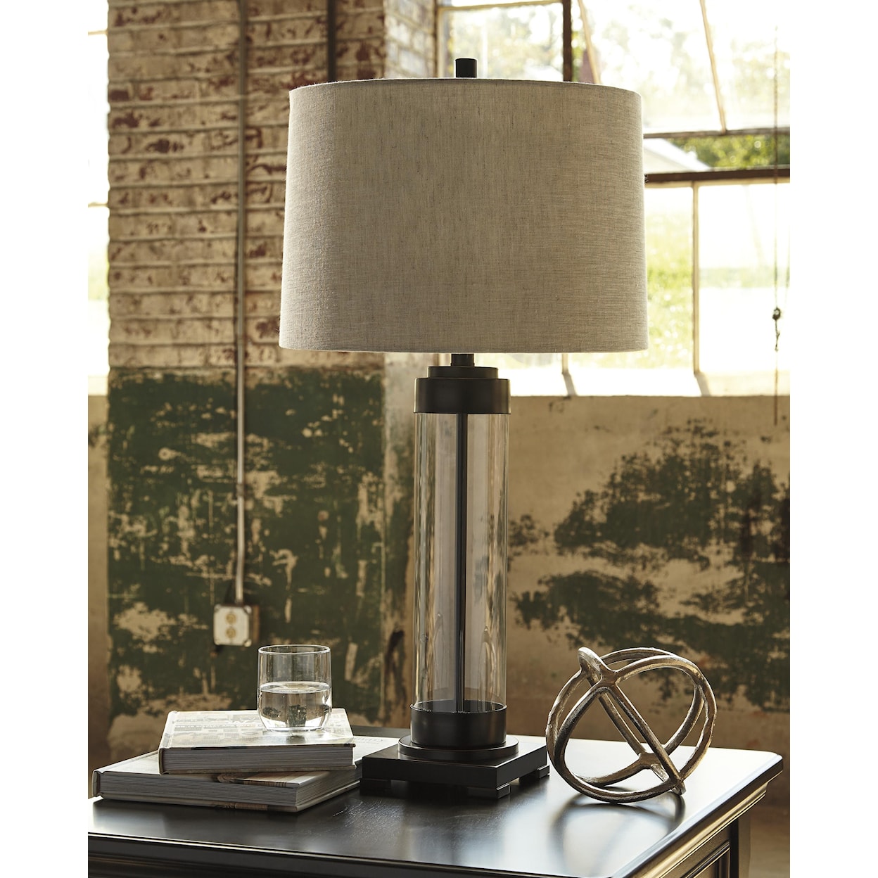 Signature Design by Ashley Lamps - Vintage Style Talar Glass Table Lamp