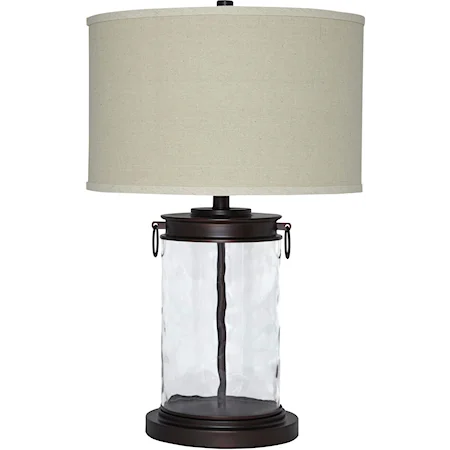 Tailynn Clear/Bronze Finish Glass Table Lamp