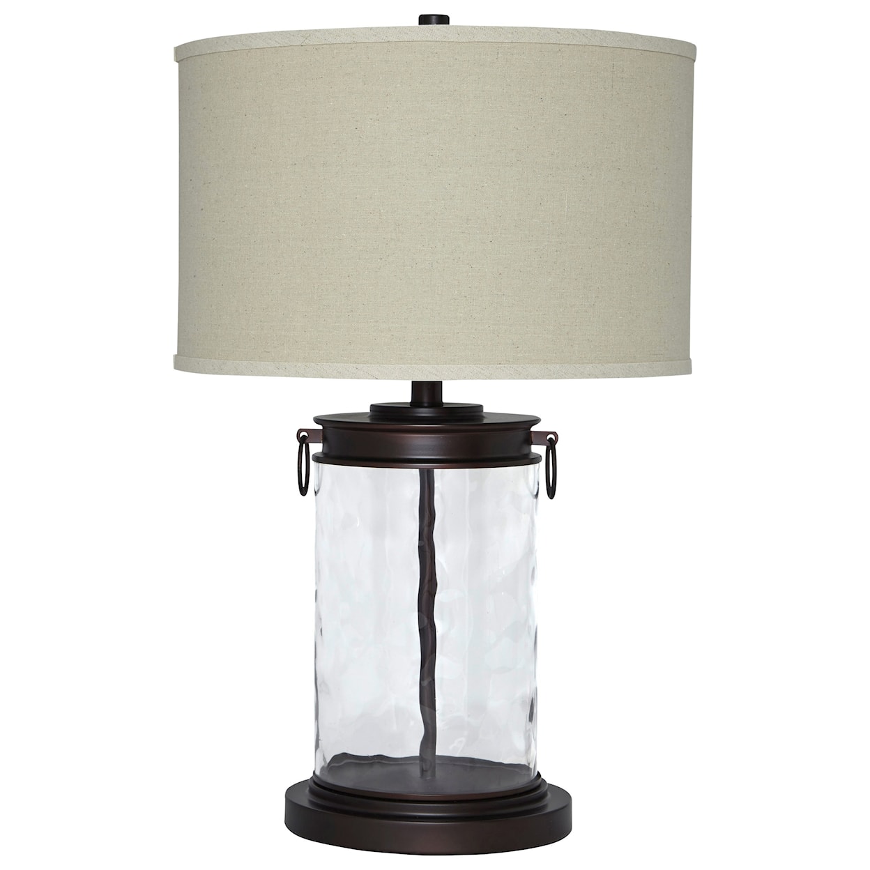 Signature Design by Ashley Lamps - Vintage Style Tailynn Clear/Bronze Finish Glass Table Lamp