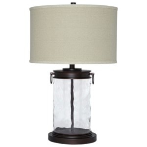 StyleLine Lamps - Vintage Style Tailynn Clear/Bronze Finish Glass Table Lamp - L430324