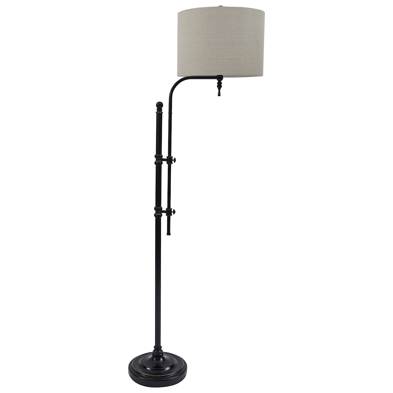 Signature Design by Ashley Lamps - Vintage Style Anemoon Black Metal Floor Lamp