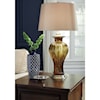 Signature Design by Ashley Lamps - Traditional Classics Ardal Amber Glass Table Lamp