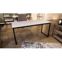 63" Metal Home Office Desk with Concrete-Look Top