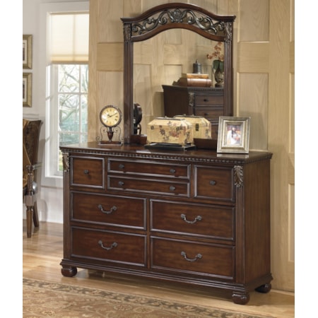 Dresser and Mirror Set