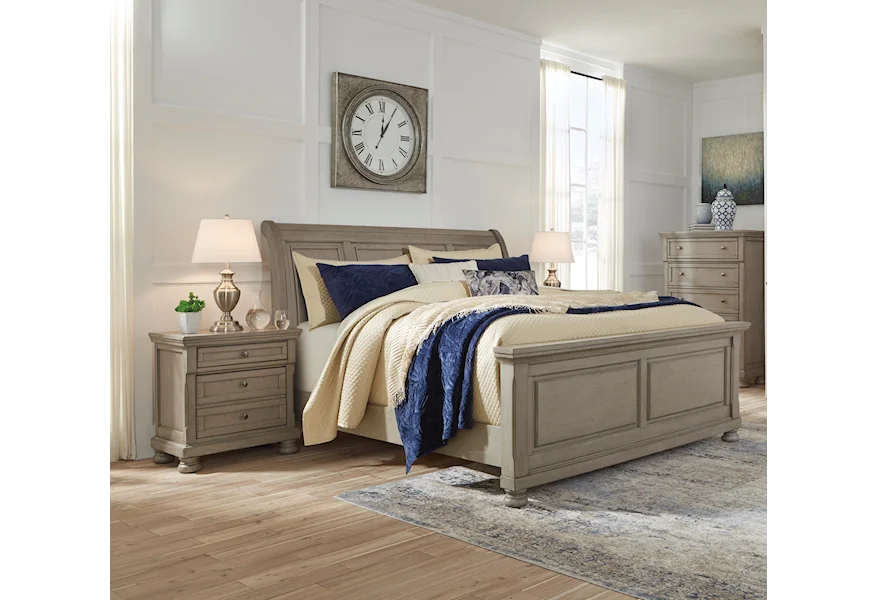 Lettner 5 Piece Queen Sleigh Bedroom Set by Signature Design by Ashley at Sam Levitz Furniture