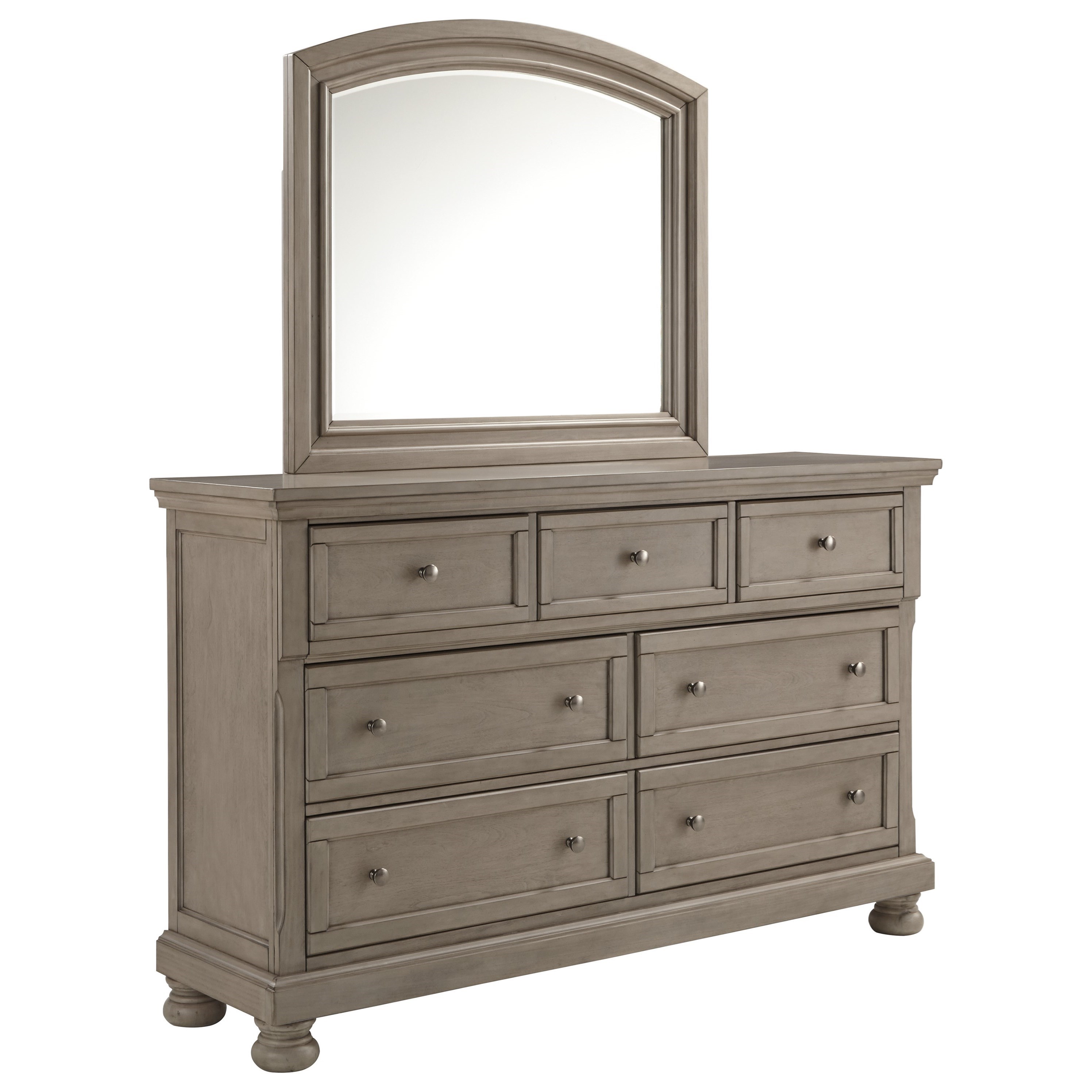Seven Drawer Dresser and Mirror Set