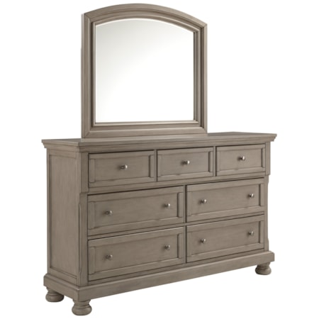 Seven Drawer Dresser and Mirror Set