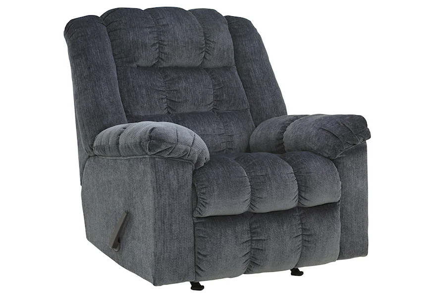 Ludden - Blue Rocker Recliner by Signature Design by Ashley at Crowley Furniture & Mattress