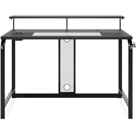 Metal 48" Home Office Desk with Monitor Stand & Outlets and USB/Qi Charging