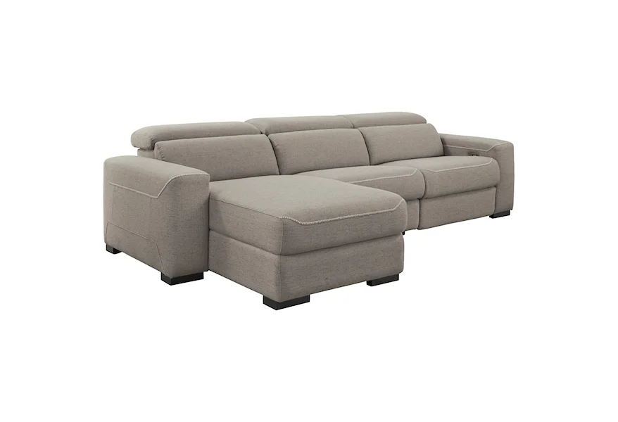 Mabton 3-Piece Power Reclining Sectional w/ Chaise by Ashley (Signature Design) at Johnny Janosik