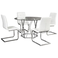Contemporary 5-Piece Dining Set with Glass Top