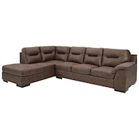 Faux Leather 2-Piece Sectional with Left Chaise