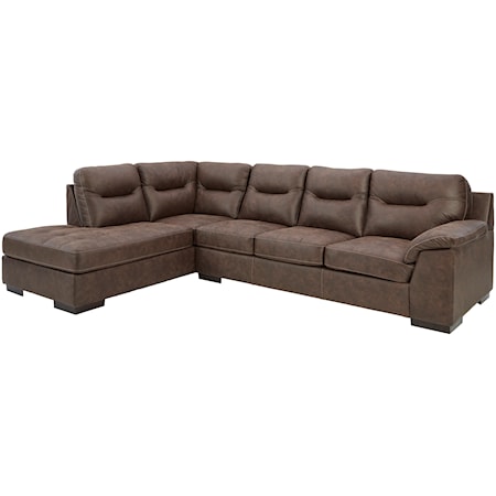 Faux Leather 2-Piece Sectional with Left Chaise