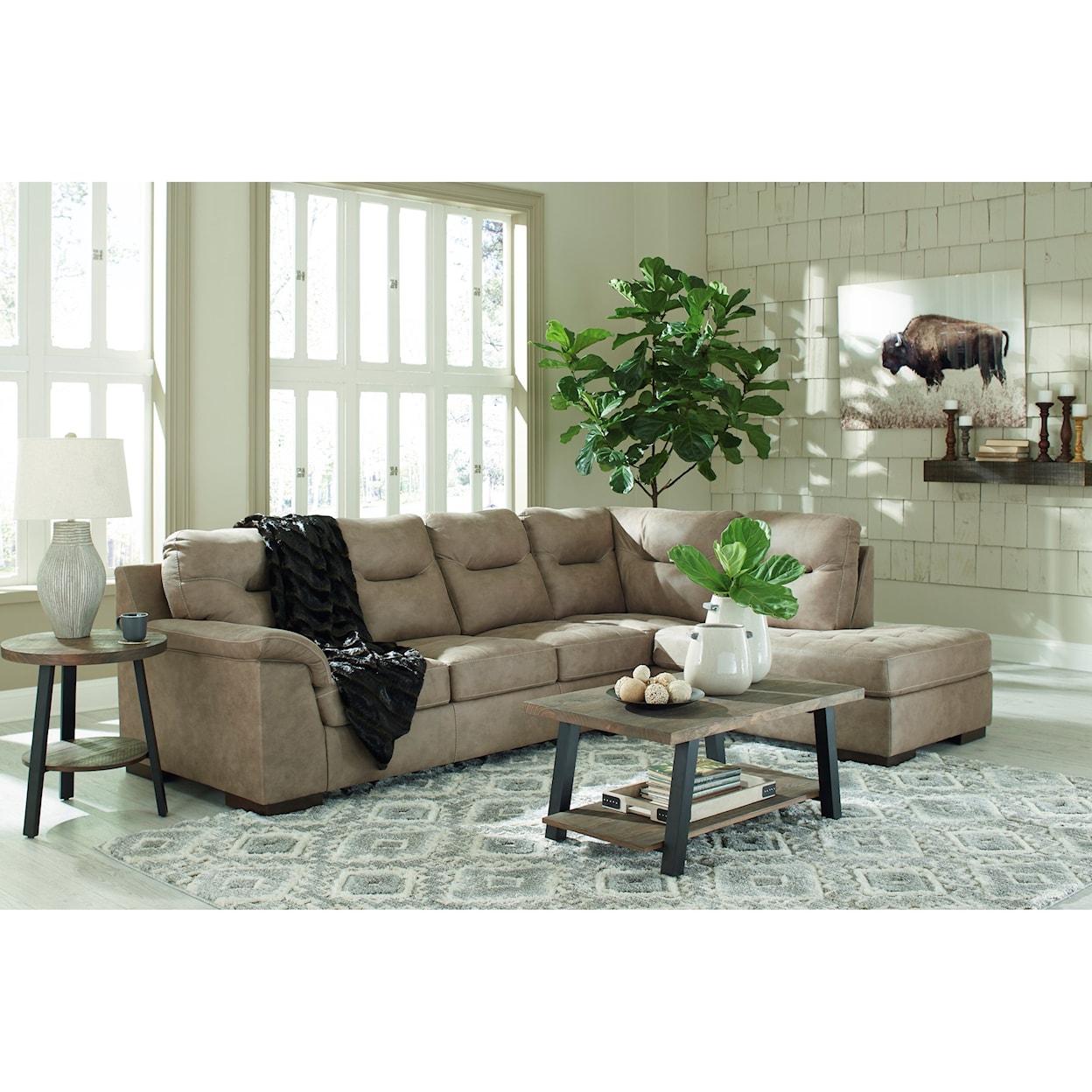 Ashley Furniture Signature Design Maderla 2-Piece Sectional with Chaise