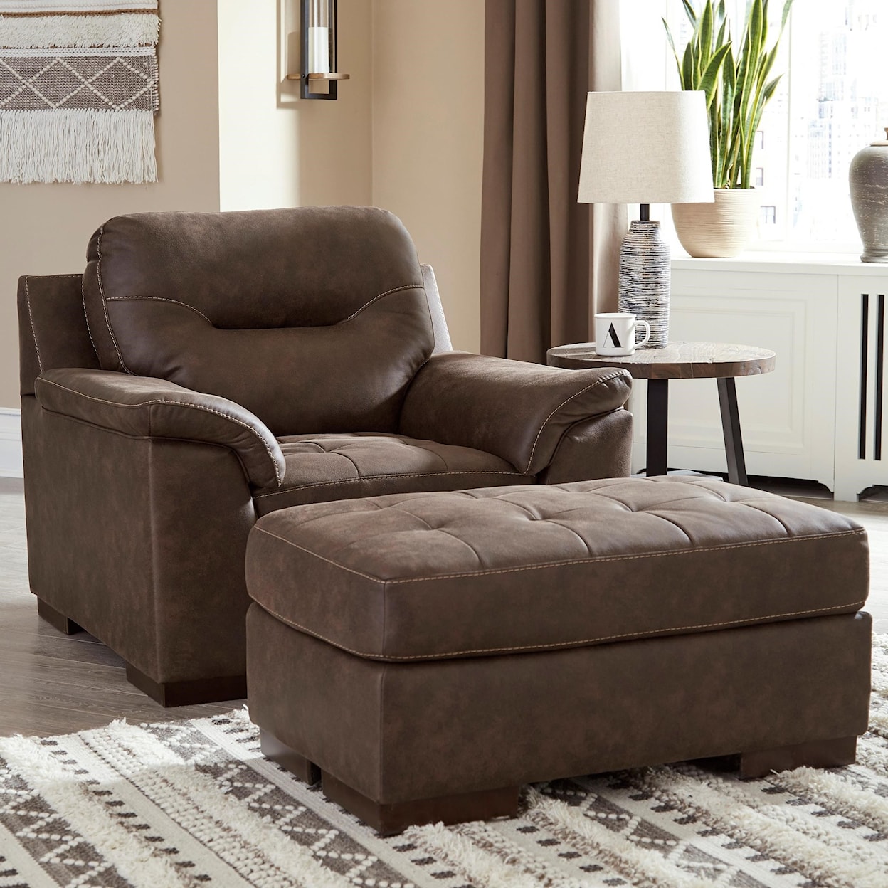 StyleLine Maderla Chair and Ottoman