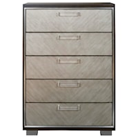 Contemporary Five Drawer Chest with Felt-Lined Jewelry Tray