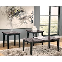 Faux Marble Top 3-Piece Occasional Table Set